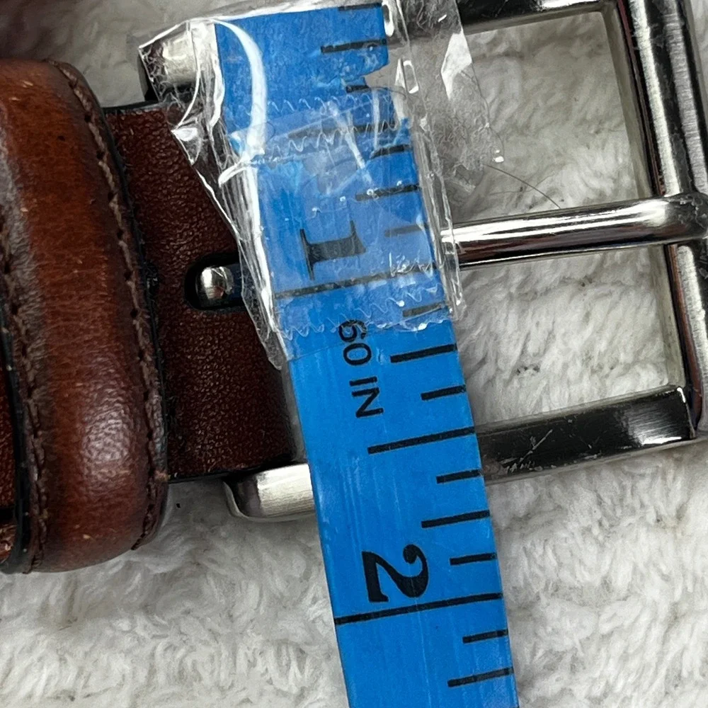 Roundtree & Yorke Mens Brown Braided Full Grain Cowhide Leather Belt 46 S65BR42B